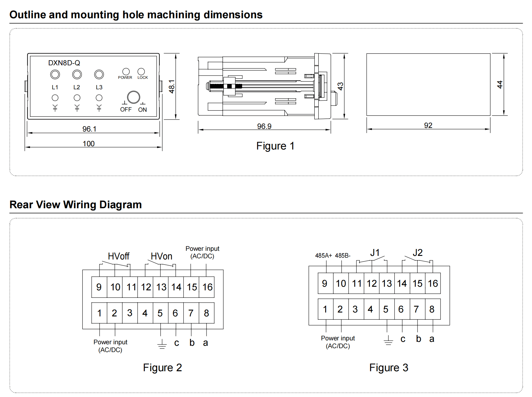 92×44mm Rs485 Vdis For Remote Switchgear Monitoring Wiring Dimensions