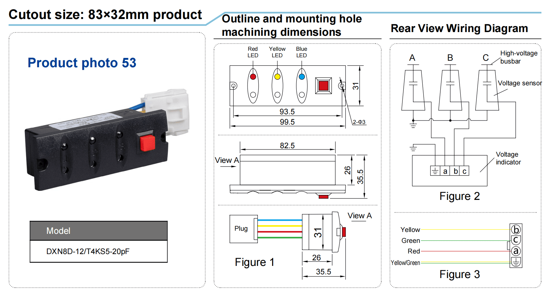 83×32mm Vdis For Narrow Switchgear Panels Wiring Dimensions