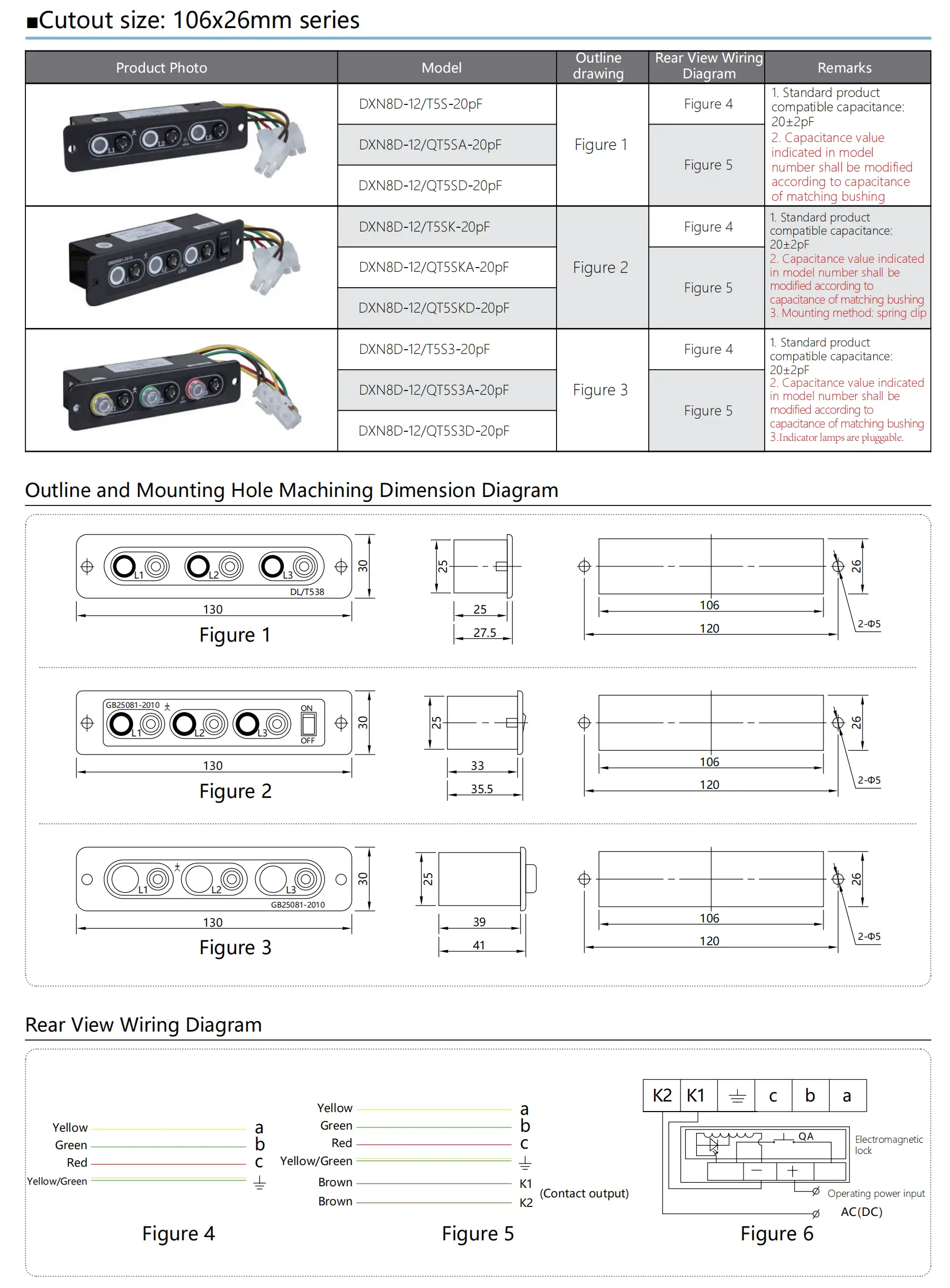 106x26mm Voltage Detecting Indicating System