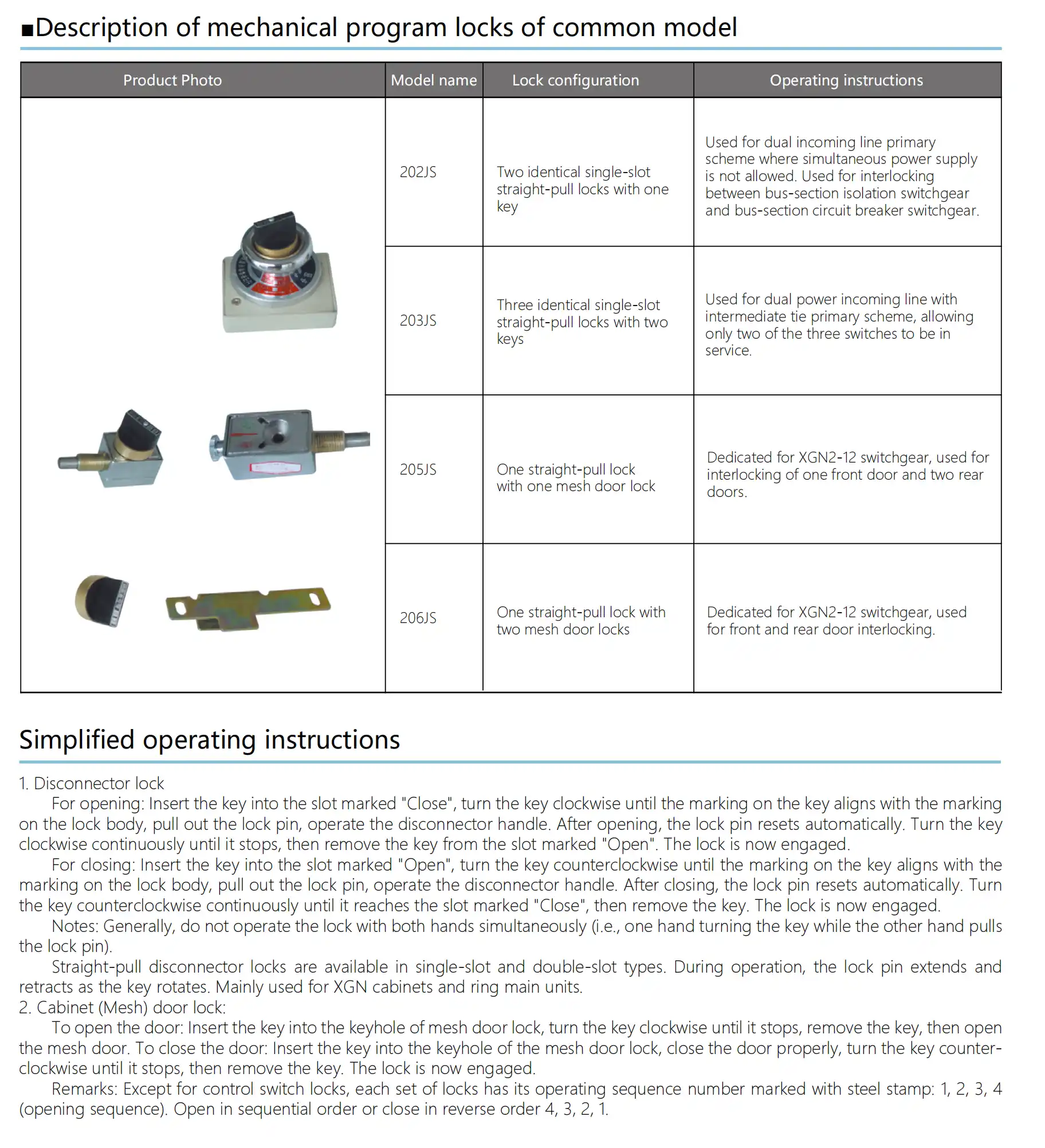 Disconnector lock details