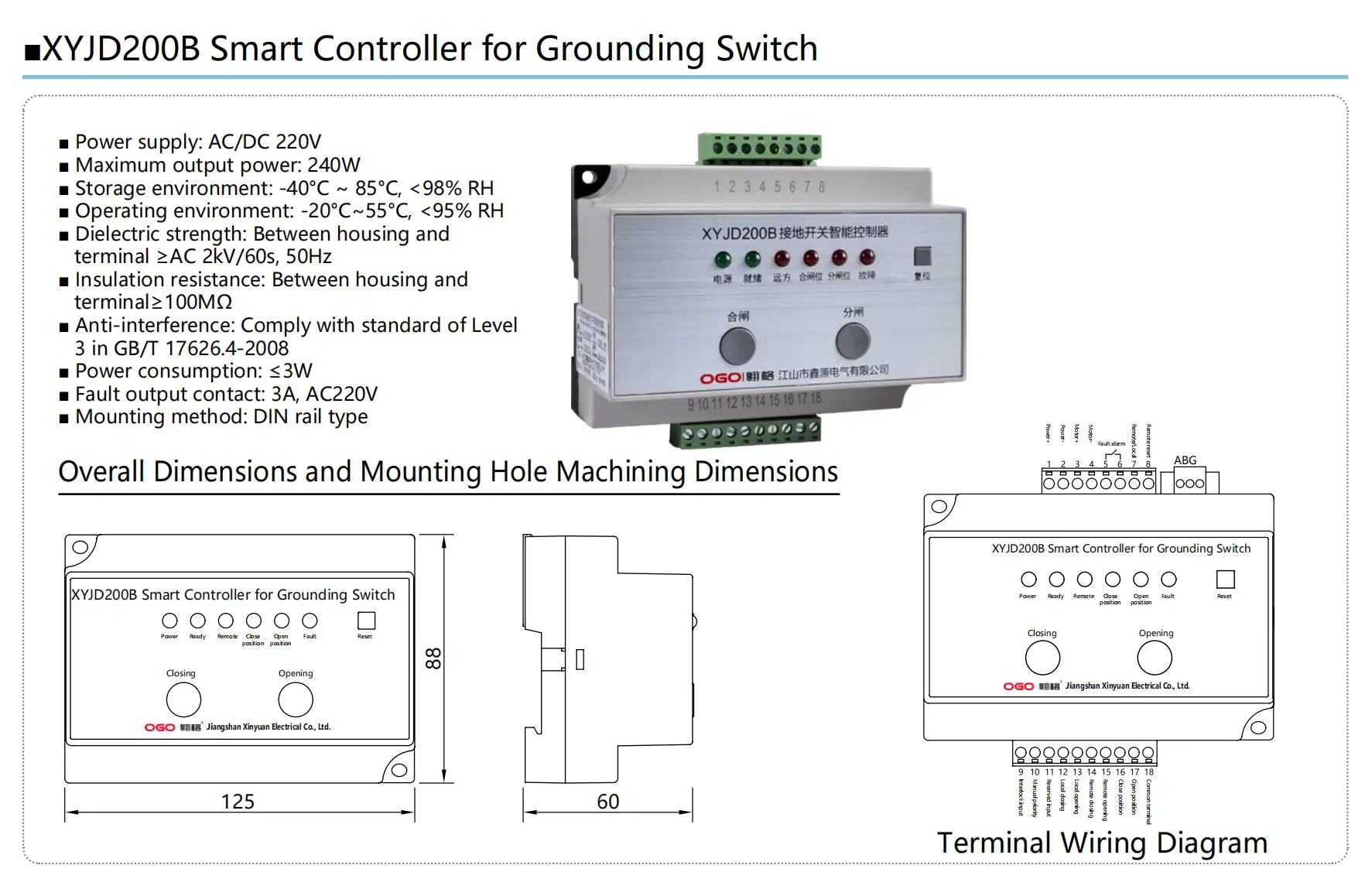 XYJD200B Smart Controller for Grounding Switch details